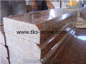 G562 Granite Kerbstone,Maple Red,China Red Granite Kerbstone,Granite Curbstone,Side Stone