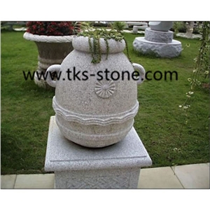 G603 Grey Granite Pots ,Stone Flower Pot ,Garden Planters,Landscaping Planters,Planter Pots, Sculpture Grey Granite Landscaping Planters