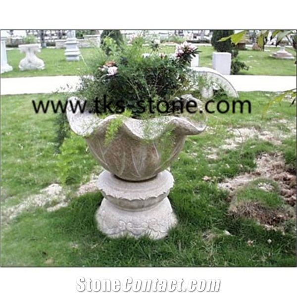 G603 Grey Granite Pots ,Stone Flower Pot ,Garden Planters,Landscaping Planters,Planter Pots, Sculpture Grey Granite Landscaping Planters