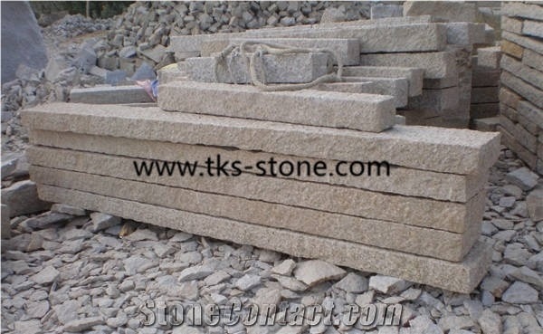 G682 Granite,Sunset Gold,Rusty Yellow,Giallo Yellow Granite Cubestone,Granite Cobble Stone