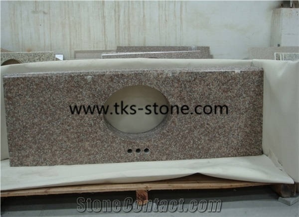 G687 Granite,Peach Red,Blossom Red,China Red Granite Bathroom Countertops,Granite Vanity Tops