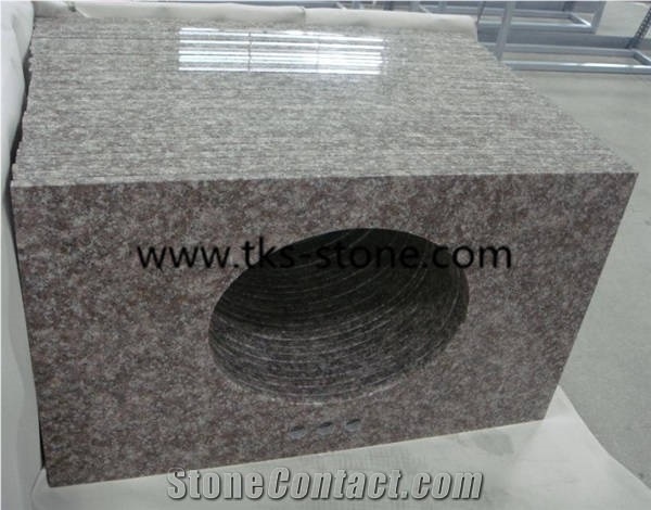 G687 Granite,Peach Red,Blossom Red,China Red Granite Bathroom Countertops,Granite Vanity Tops