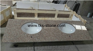 G687 Granite,Peach Red,Blossom Red,China Red Granite Bathroom Countertops,Granite Vanity Tops