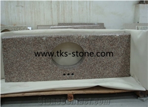 G687,Peach Red,Blossom Red,China Red Granite Bathroom Countertops,Granite Vanity Tops