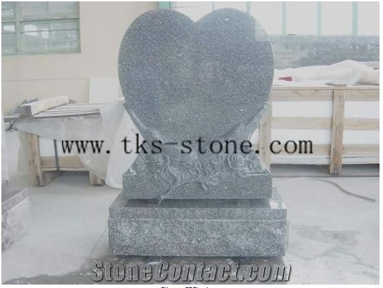 Grey G603 Granite Monument & Tombstone,Flower Carving Tombstone