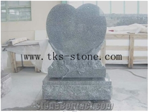 Grey G603 Granite Monument & Tombstone,Flower Carving Tombstone