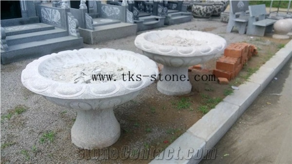 Grey Granite Exterior Flower Pots