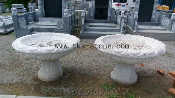 Grey Granite Exterior Flower Pots