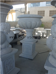 Grey Granite High Feet Flower Pots, Custom Flower Pots