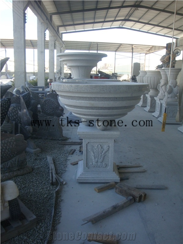 Grey Granite High Feet Flower Pots, Custom Flower Pots