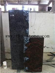 India Aurora Panama Blue Flower Carving Granite Monument & Tombstone,Double Monuments,Germany Style Tombstone India Aurora Panama Blue Flower Carving Granite Monument & Tombstone,Double Monuments,Germany Style Tombstone