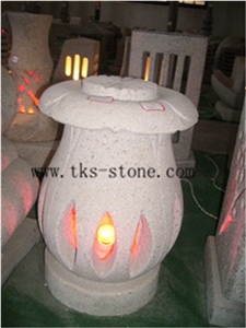 Lamps Caving,Lantern Sculptures,Beige Granite Garden Lanterns&Lamps,Japanese Lanterns,Exterior Lamps