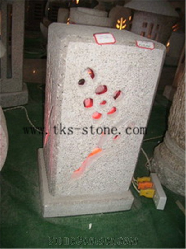 Lamps Caving,Lantern Sculptures,Beige Granite Garden Lanterns&Lamps,Japanese Lanterns,Exterior Lamps