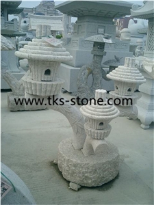 Lanterns, Japanese Lanterns,China Grey Granite Lamps,Garden Lanterns,Lamps, Sculpture Grey Granite Japanese Lanterns