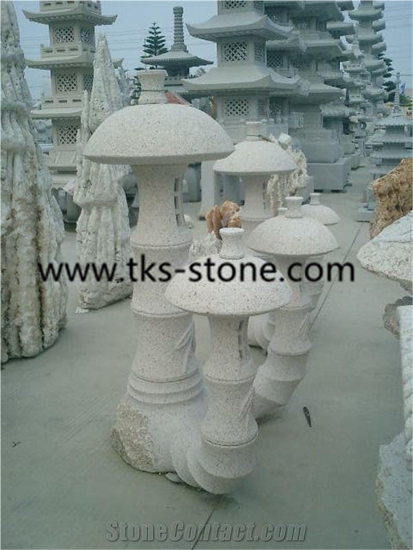 Lanterns, Japanese Lanterns,China Grey Granite Lamps,Garden Lanterns,Lamps, Sculpture Grey Granite Japanese Lanterns