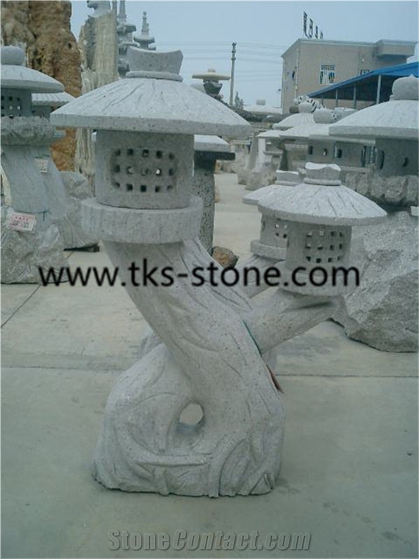 Lanterns, Japanese Lanterns,China Grey Granite Lamps,Garden Lanterns,Lamps, Sculpture Grey Granite Japanese Lanterns
