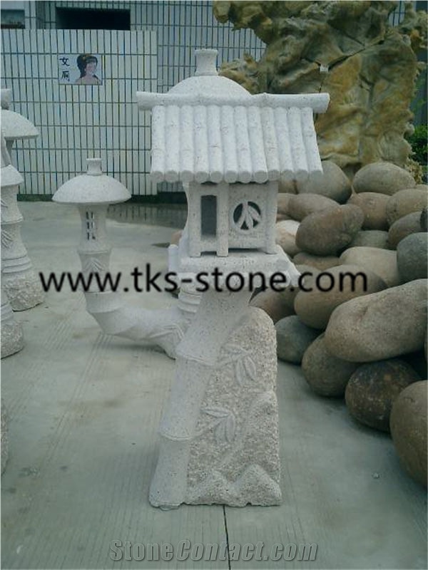 Lanterns, Japanese Lanterns,China Grey Granite Lamps,Garden Lanterns,Lamps, Sculpture Grey Granite Japanese Lanterns
