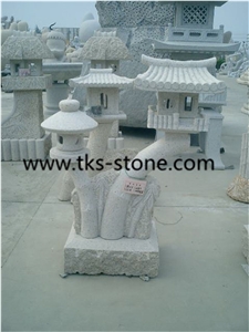 Lanterns&Lamps, Beige Granite Lanterns, Garden Lamps, Japanese Lanterns, Sculpture Beige Granite Japanese Lanterns