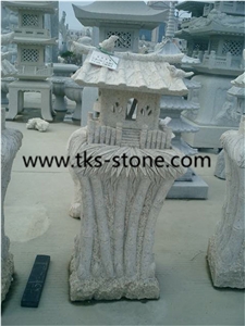 Lanterns&Lamps, Beige Granite Lanterns, Garden Lamps, Japanese Lanterns, Sculpture Beige Granite Japanese Lanterns