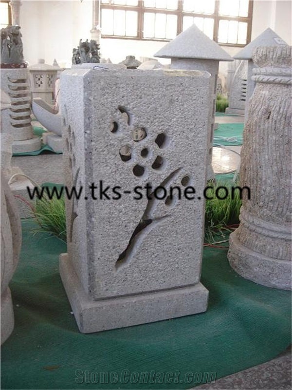 Lanterns & Lamps,Grey Granite Lamps,Garden Lanterns,Stone Garden Lamps, Sculpture Grey Granite Garden Lanterns