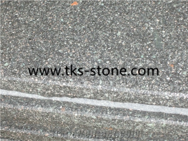 Polished Green Porphyry Granite Stairs with Polished Edge,Porphyry Green Stairs & Steps with One Long Edge Polished and Bevelled,Pearl Green Stair Riser