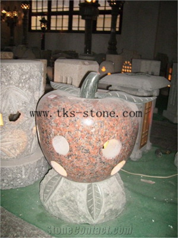 Red Granite Lanterns,Lamps Caving,Lantern Sculptures,Garden Lanterns&Lamps,Japanese Lanterns,Exterior Lamps
