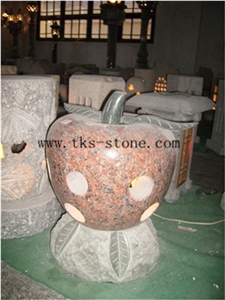 Red Granite Lanterns,Lamps Caving,Lantern Sculptures,Garden Lanterns&Lamps,Japanese Lanterns,Exterior Lamps