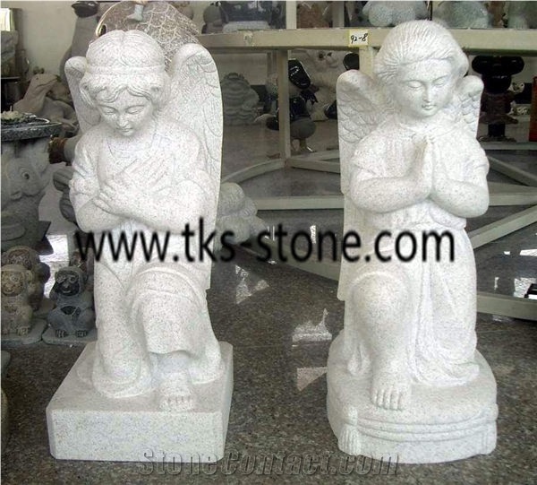Sculpture & Statue,Angel Sculptures,White Granite Human Sculptures, Handcarved Sculptures, Western Statues