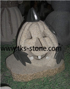 Sculptured Granite Pumpkin Lanterns ,Beige Granite Pumpkin Lanterns,Stone Pumpkin Mailbox,Lamps,Lanterns,Garden Lanterns