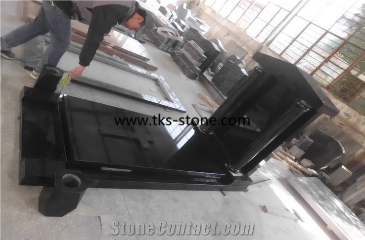 Shanxi Black Granite Monument & Tombstone,Tombstone Design,Jewish Style Monument & Tombstone,Western Style Monuments