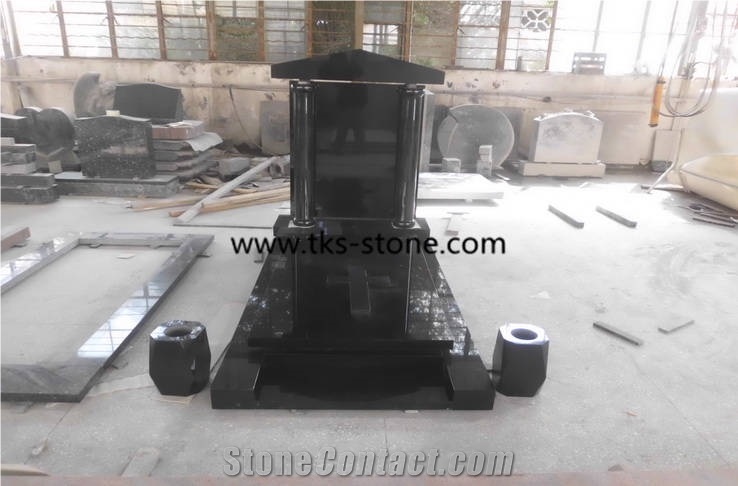Shanxi Black Granite Monument & Tombstone,Tombstone Design,Jewish Style Monument & Tombstone,Western Style Monuments