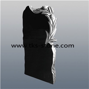 Shanxi Black Granite Tombstones, Cross Tombstones,Carving Headstones, Jewish Style Tombstones