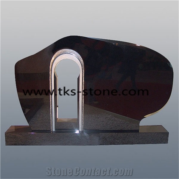Shanxi Black Granite Tombstones, Cross Tombstones,Carving Headstones, Jewish Style Tombstones