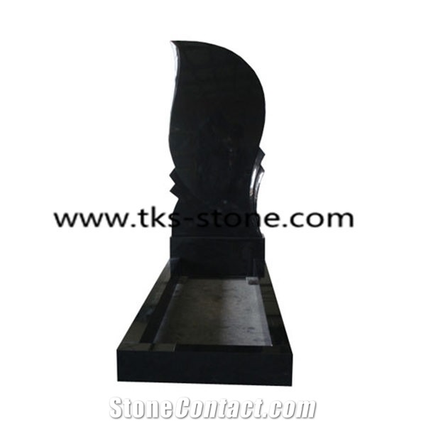 Shanxi Black Granite Tombstones, Cross Tombstones,Carving Headstones, Jewish Style Tombstones