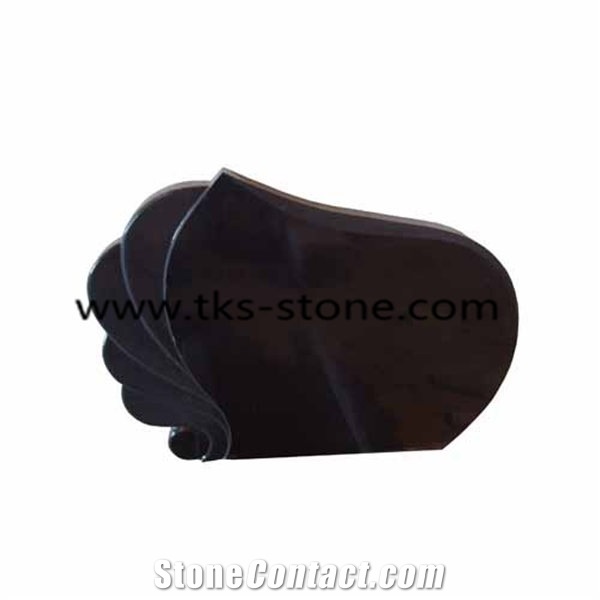 Shanxi Black Granite Tombstones, Cross Tombstones,Carving Headstones, Jewish Style Tombstones