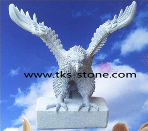 Spread Your Wings and the Eagle,Stone Eagle Caving,Eagle Sculpture & Statue,Grey Granite Animal Sculptures,