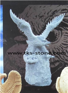 Spread Your Wings and the Eagle,Stone Eagle Caving,Eagle Sculpture & Statue,Grey Granite Animal Sculptures,