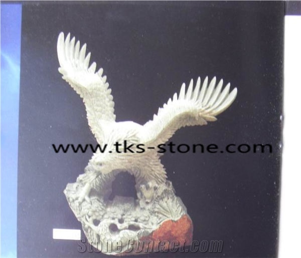 Spread Your Wings and the Eagle,Stone Eagle Caving,Eagle Sculpture & Statue,Grey Granite Animal Sculptures,