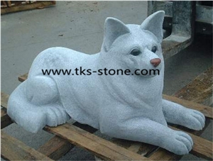 Stone Dog Caving,Dog Sculpture & Statue,Granite Animal Sculptures,Landscape Sculptures,Western Statues