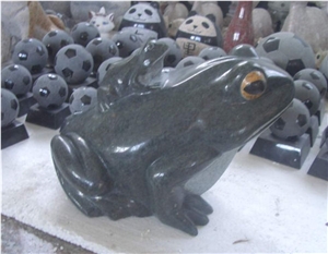 Stone Frog Sculpture & Statue,Caving Frog,Grey Granite Animal Sculptures, Garden Sculptures,Western Statues
