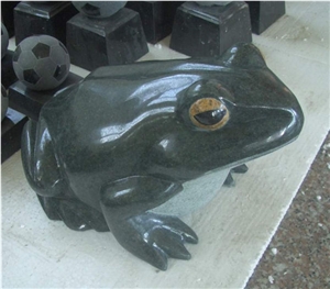 Stone Frog Sculpture & Statue,Caving Frog,Grey Granite Animal Sculptures, Garden Sculptures,Western Statues