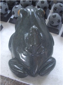 Stone Frog Sculpture & Statue,Caving Frog,Grey Granite Animal Sculptures, Garden Sculptures,Western Statues