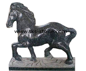 Stone Horse Caving,Horse Sculpture & Statue,Grey Granite Animal Sculptures,Landscape Sculptures,Statures