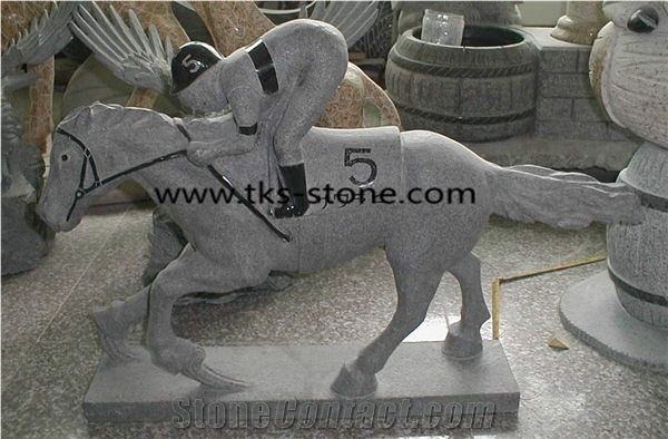 Stone Horse Caving,Horse Sculpture & Statue,Grey Granite Animal Sculptures,Landscape Sculptures,Statures