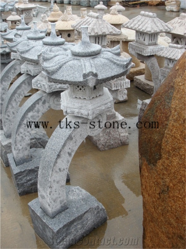 Stone Lanterns Caving,Beige Granite Japanese Lanterns,Lanterns Sculptures,Garden Lanterns&Lamps,Lamps,Lanterns