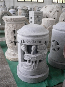 Stone Lanterns Caving,Lamp Sculptures,Grey Granite Lanterns&Lamps,Garden Lanterns,Exterior Lamps