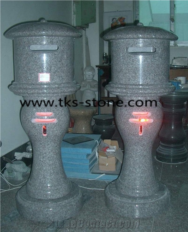 Stone Lanterns Caving,Lamps Sculptures,Grey Granite Garden Lanterns&Lamps,Exterior Lanterns