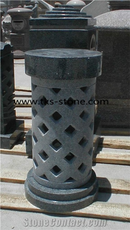 Stone Lanterns Caving,Lamps Sculptures,Grey Granite Garden Lanterns&Lamps,Exterior Lanterns