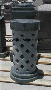 Stone Lanterns Caving,Lamps Sculptures,Grey Granite Garden Lanterns&Lamps,Exterior Lanterns