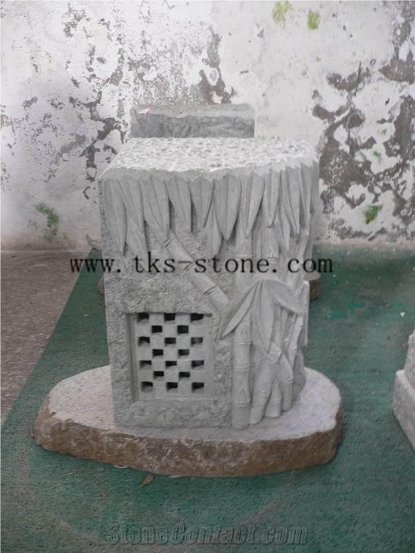 Stone Lanterns Caving,Lanterns Sculptures,Grey Granite Garden Lamps,Exterior Lamps,Japanese Lanterns